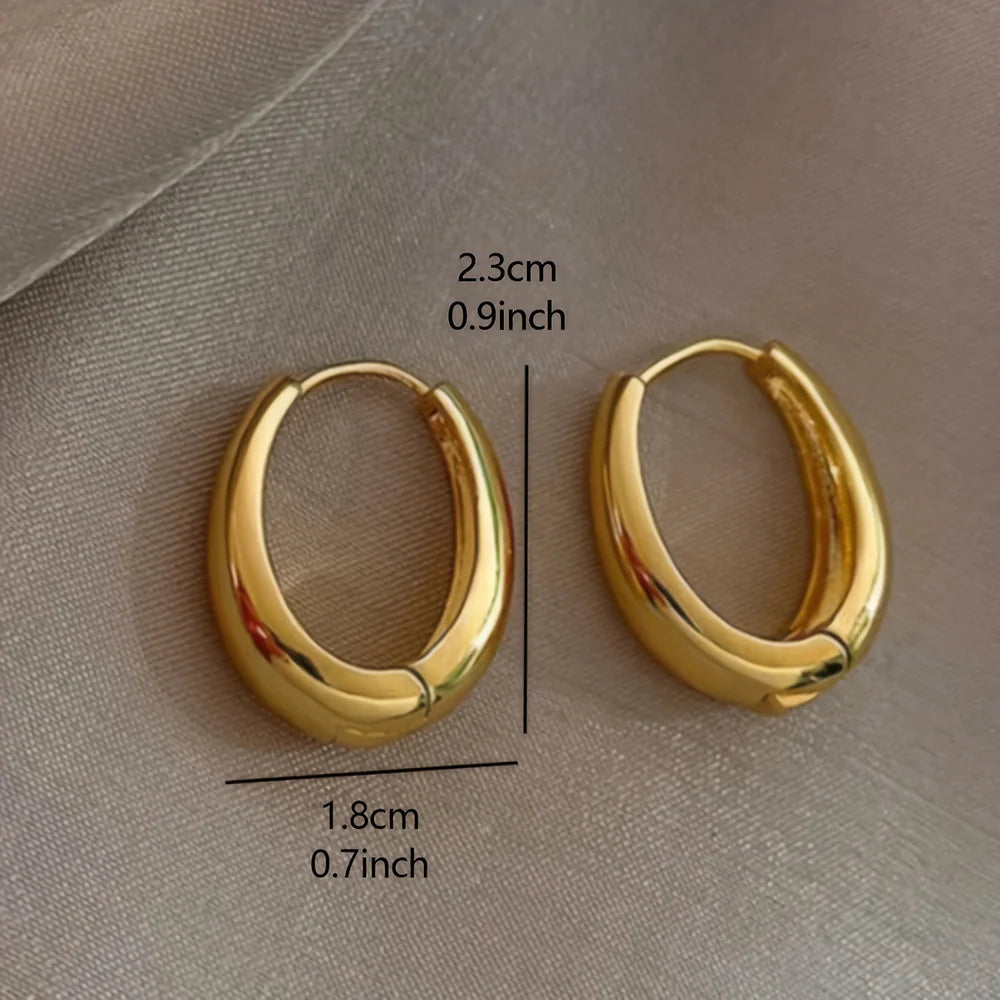 Diana™ - Lindos brincos ovais em ouro 14k