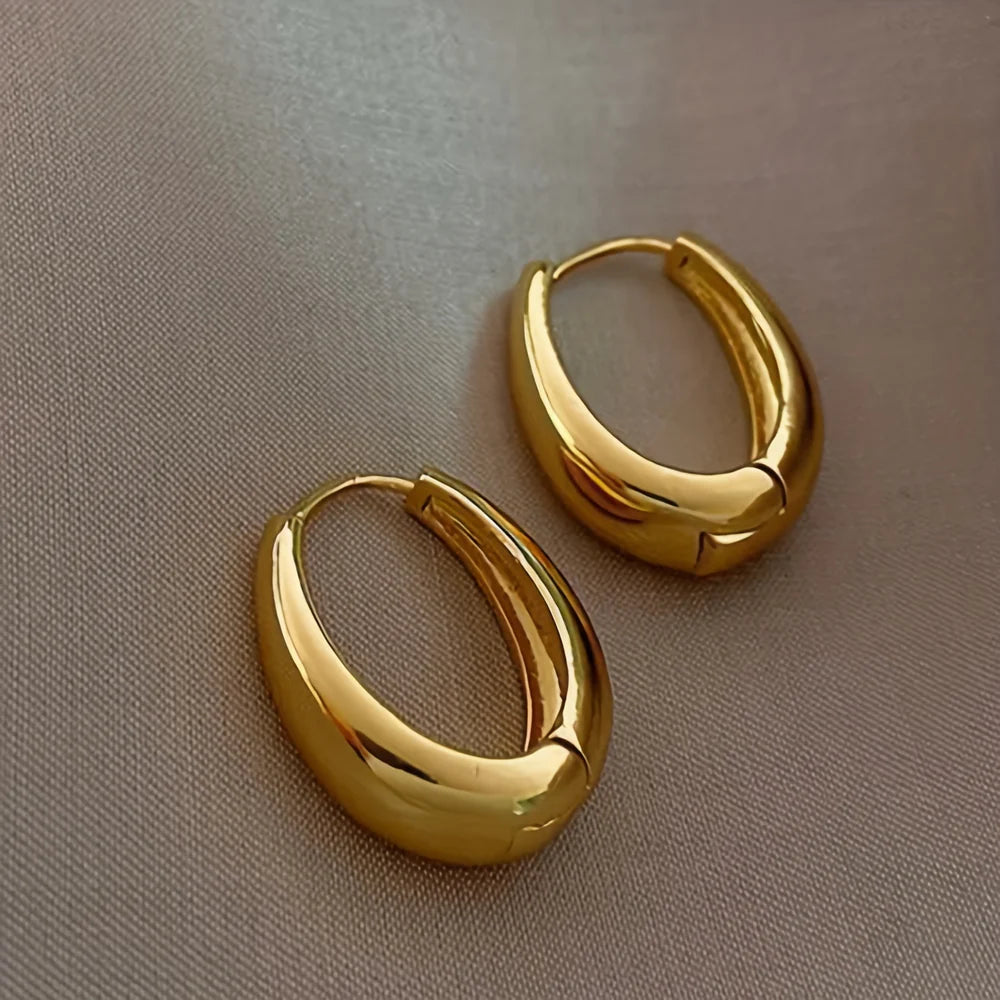 Diana™ - Lindos brincos ovais em ouro 14k