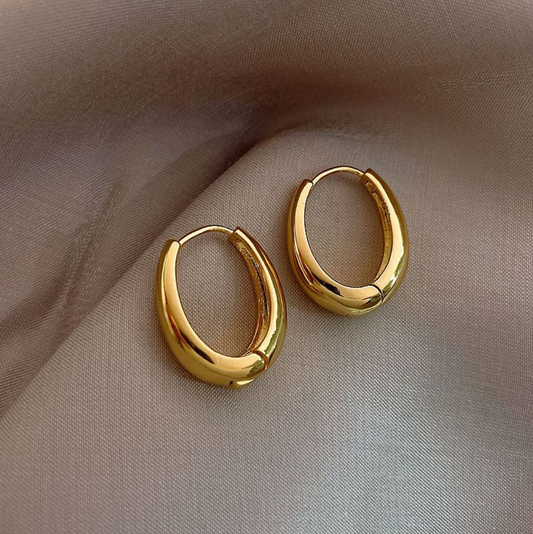 Diana™ - Lindos brincos ovais em ouro 14k